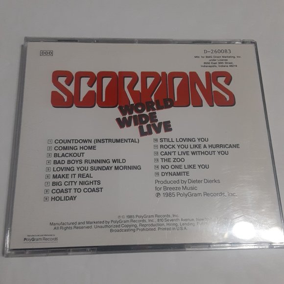 Scorpions World Wide Live 1985 CD - Picture 2 of 4